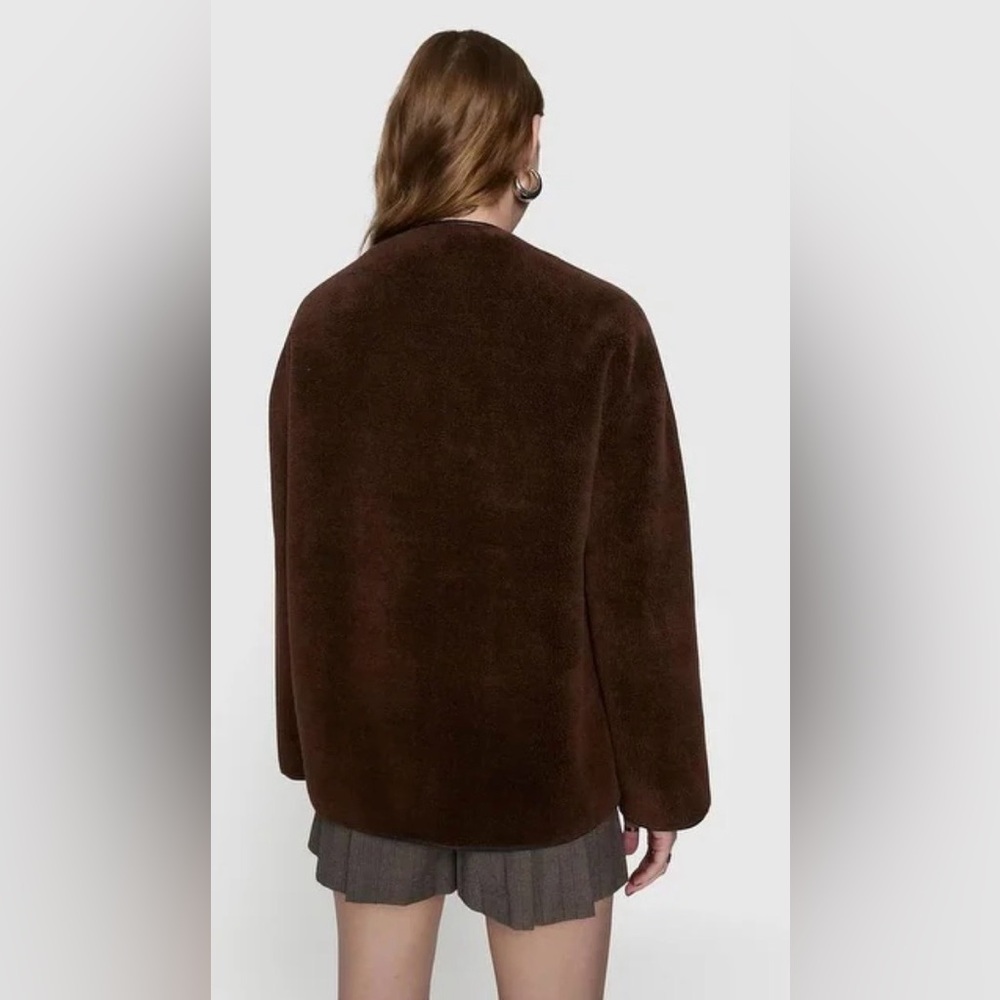 Rebecca Minkoff Faux Shearling Toggle Jacket Large - Picture 2 of 6